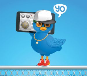 Yo-Twitter-Bird-On-Fence